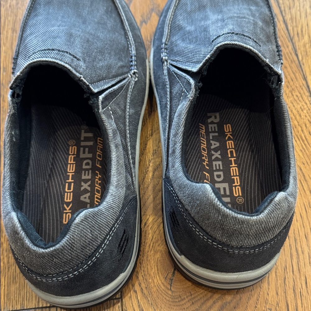 Skechers Creston Moseco Slip On Shoes Men Size 11.5 Charcoal Denim Relaxed Fit - Picture 5 of 6